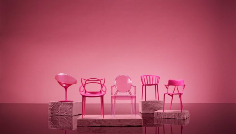 barbie kartell chairs milan design week 2024 dezeen 2364 col 10 852x484