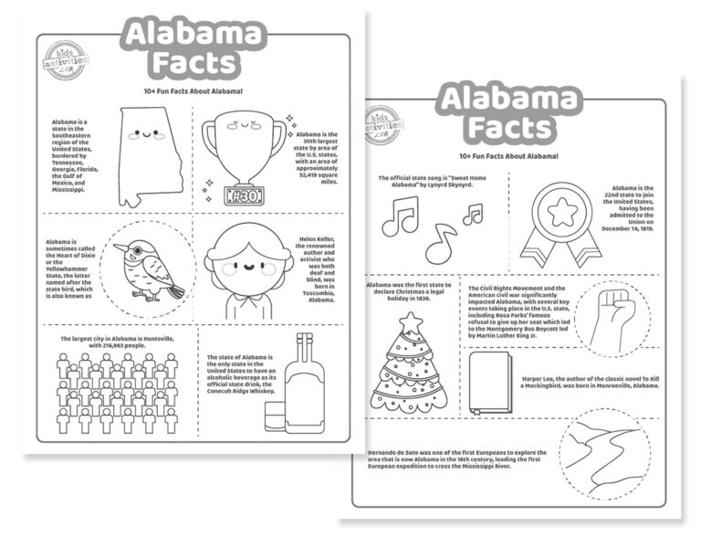 Alabama Facts Coloring Pages Facebook