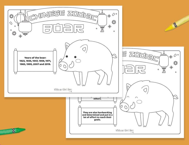 Chinese Zodiac Boar Coloring Pages Facebook