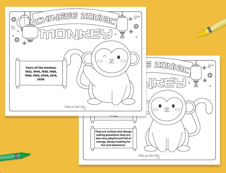 Chinese Zodiac Monkey Coloring Pages Facebook