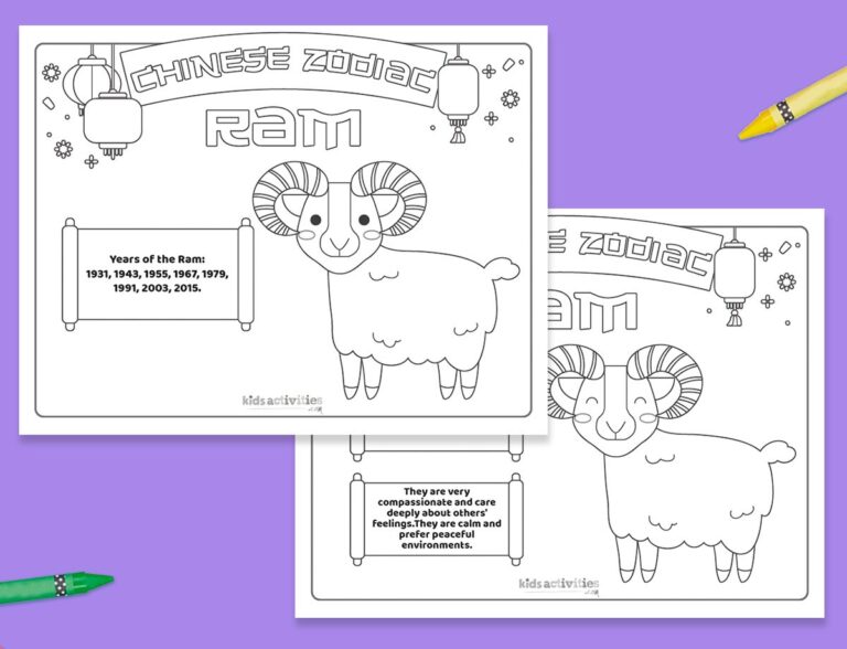 Chinese Zodiac Ram Coloring Pages Facebook 1