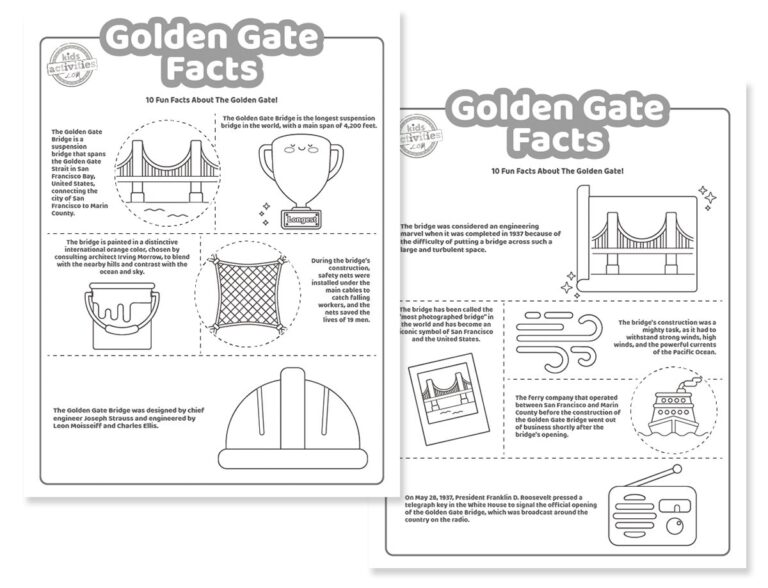 Golden Gate Facts Coloring Pages Facebook