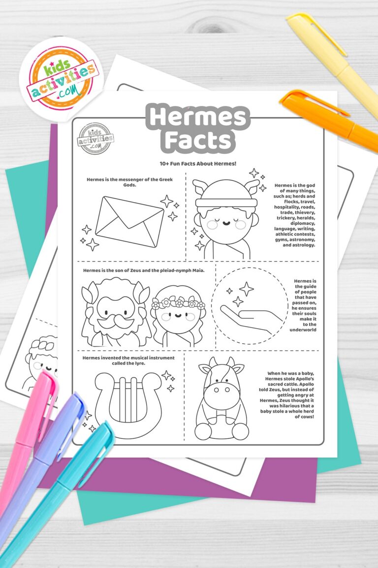 Hermes Facts Coloring Pages Feature Image