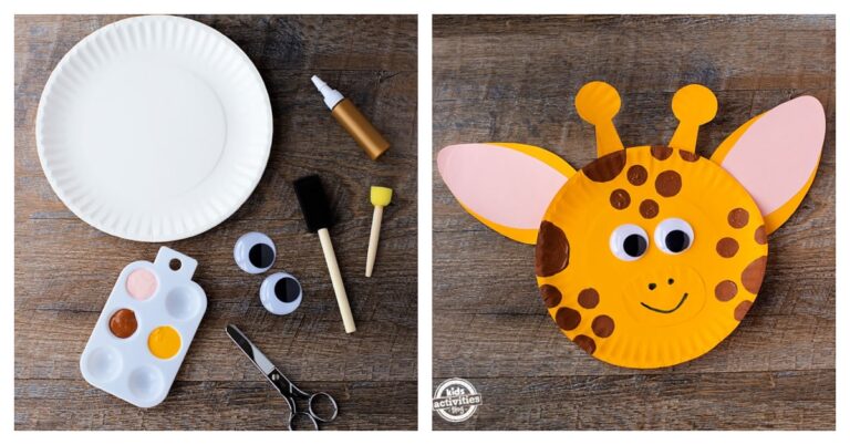 Paper plate giraffe craft Kids Activities Blog FB