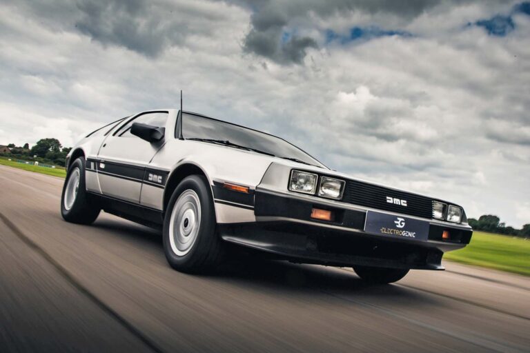 electrogenic delorean dmc 12 front three quarter 0