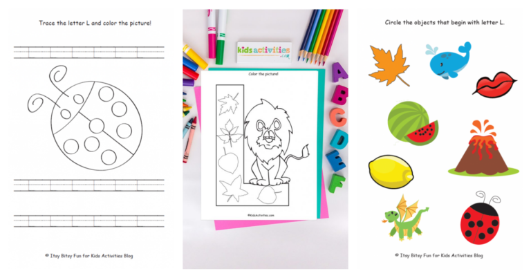 letter L preschool worksheets