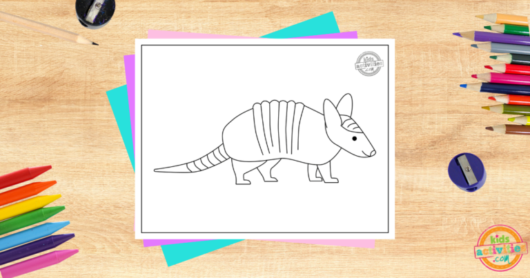 armadillo coloring sheet animals that start with a kids activities blog