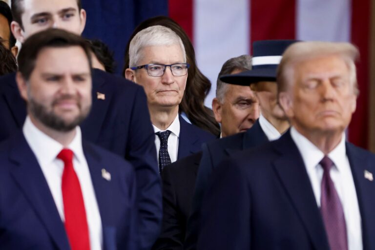 apple ceo tim cook at trump vance inauguration