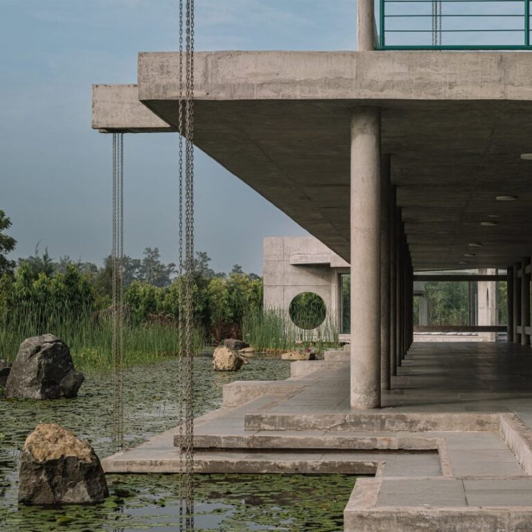sq sri aurobindo integral life centre studio naqshbandi india spiritual hub bio ponds dezeen 2364 col 1 852x852